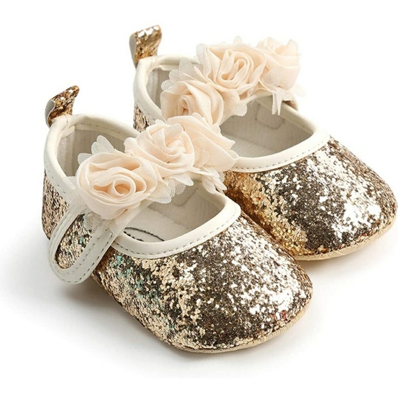 GOLD BABY TODDLER SPARKLY HOLIDAY SHOES - Picture 8 of 8